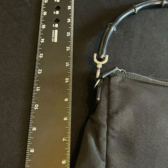 Gucci Diana Cloth & Leather Bamboo Black Women's Bag Excellent Condition - Picture 7 of 16